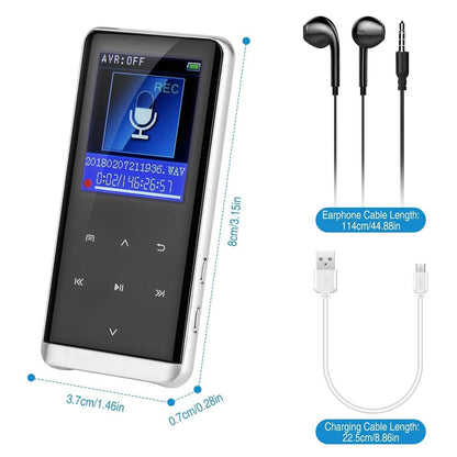 Wireless MP3 Player with Voice Recorder, 32GB Digital Music HiFi